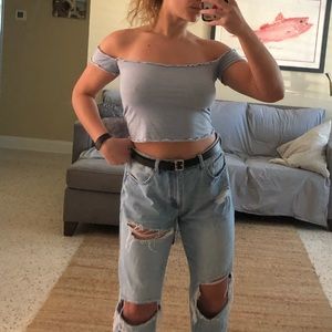 Brandy Melville Striped Blue crop top
